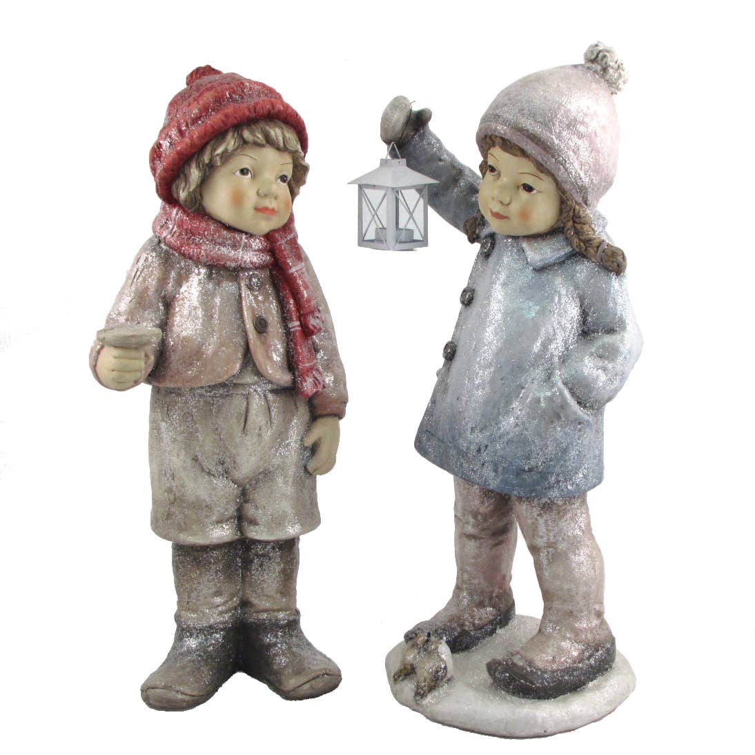 "Woodland" Tushka Figurines with Candleholder- 2PC/Set