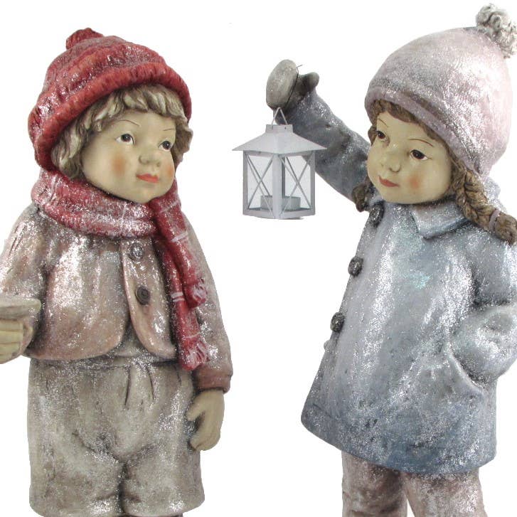 "Woodland" Tushka Figurines with Candleholder- 2PC/Set